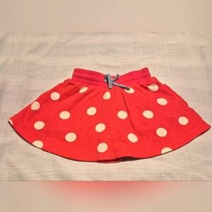 Mini Boden girls size 3-4 years coral & white polka dots skirt & modesty shorts